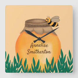 Reloj Cuadrado Bebé Bumblebee y guardería de bebé de miel