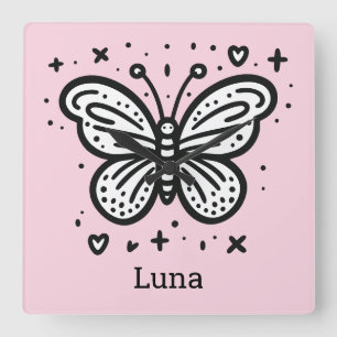 Reloj Cuadrado Bebé de búfalo fluffy - Animal de la granja Kawaii