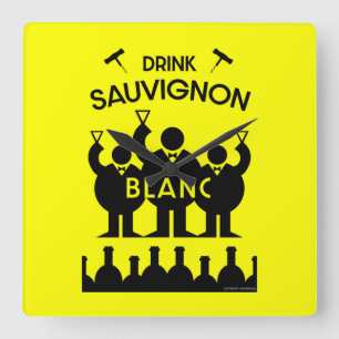 Reloj Cuadrado Bebedor de Vino Sauvignon Blanc