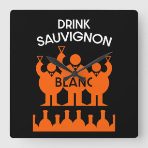 Reloj Cuadrado Bebedor de vino Sauvignon Blanc