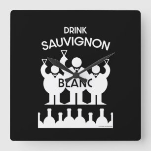 Reloj Cuadrado Bebedor de vino Sauvignon Blanc