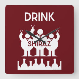 Reloj Cuadrado Bebedores de Vino Shiraz