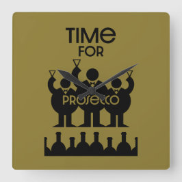 Reloj Cuadrado Bebidas de vino Prosecco