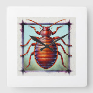 Reloj Cuadrado Bedbug dorsal view 060924IREF242 - Watercolor