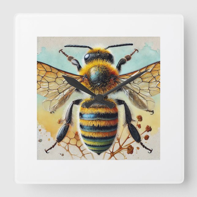 Reloj Cuadrado Bee 280924IREF212 - Watercolor (Anverso)