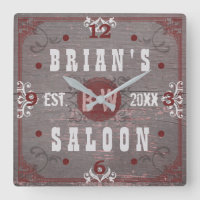 Beer Saloon Home Bar Red Gray Personalizado