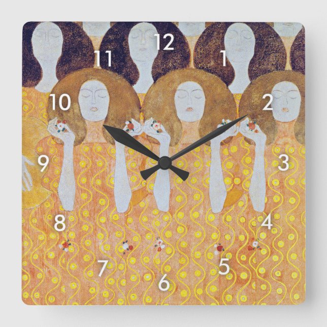Reloj Cuadrado Beethoven Frieze (detalle), Gustav Klimt (Anverso)