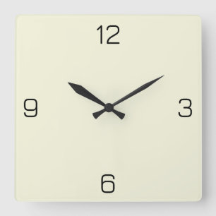 Reloj Cuadrado Beige (fuera de blanco) F5F5DC - Opción para agreg
