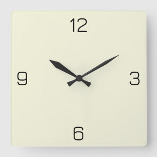Reloj Cuadrado Beige (fuera de blanco) F5F5DC - Opción para agreg