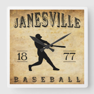 Reloj Cuadrado Béisbol 1877 de Janesville Wisconsin