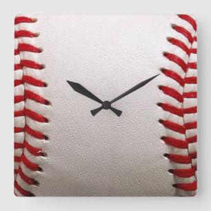 Reloj Cuadrado Béisbol y Softbol Costura Roja