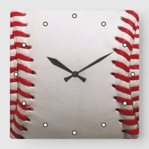 Reloj Cuadrado Béisbol y Softbol Costura Roja