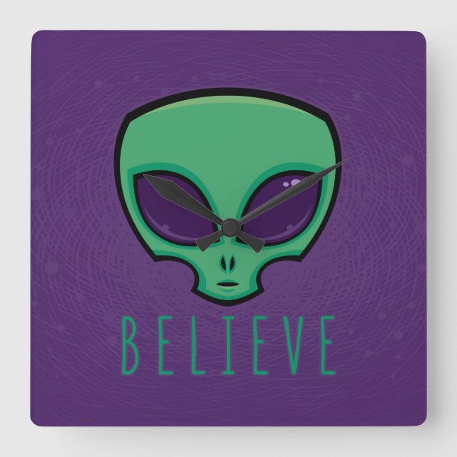 Reloj Cuadrado Believe Alien Head (Anverso)