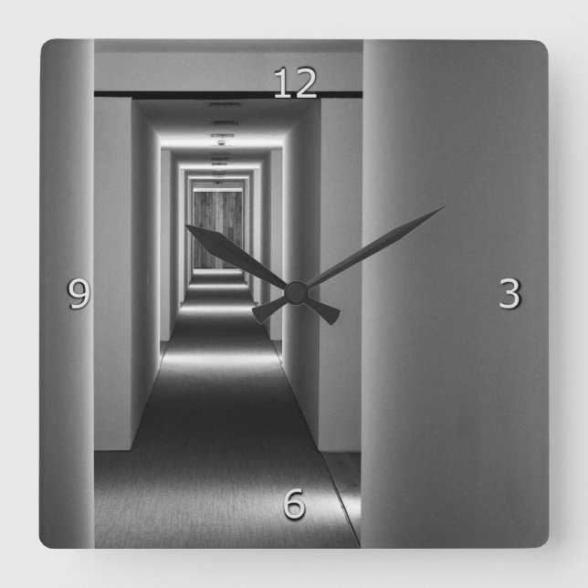 Reloj Cuadrado Bella Artes de arquitectura abstracta (Anverso)