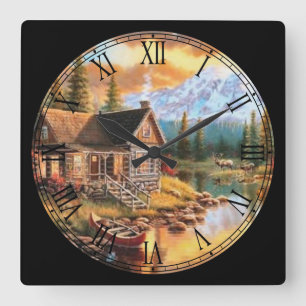 Reloj Cuadrado Bella Artes de Cottage de verano