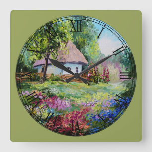 Reloj Cuadrado Bella Artes de Cottage de verano