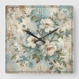Reloj Cuadrado belleza de las flores - cosecha chic y chic