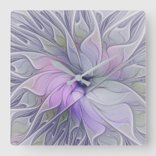 Reloj Cuadrado Belleza Impresionante Arte Fractal Abstracto Moder