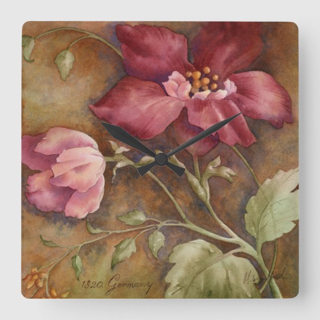 Reloj Cuadrado Bellezas antiguas I (Anverso)