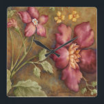 Reloj Cuadrado Bellezas antiguas II<br><div class="desc">Floral</div>