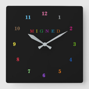 Reloj Cuadrado Bellos colores - Personalizable - mezclado