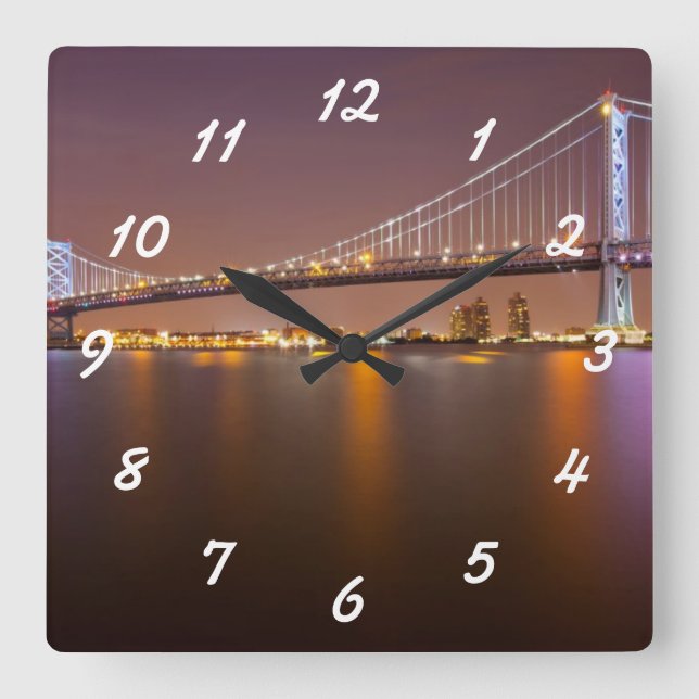 Reloj Cuadrado Ben Franklin Bridge (Anverso)