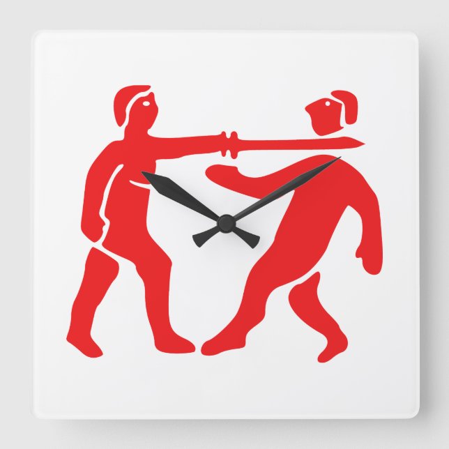 Reloj Cuadrado Benin Empire Flag / Emblem (Anverso)