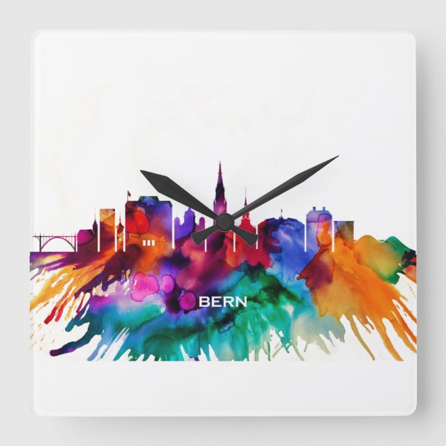 Reloj Cuadrado Bern Skyline (Anverso)
