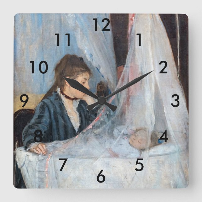Reloj Cuadrado Berthe Morisot - La cuna (Anverso)