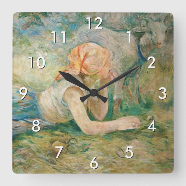Reloj Cuadrado Berthe Morisot - Pastores descansando (Anverso)