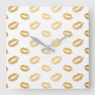 Reloj Cuadrado Besos Brillantes