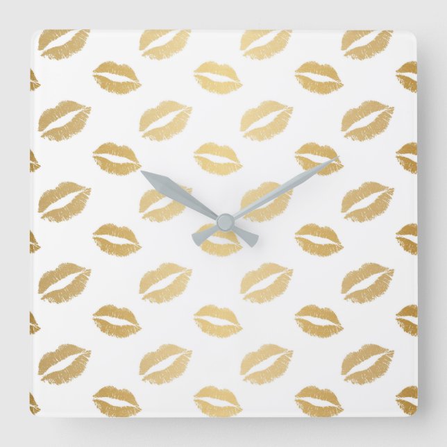 Reloj Cuadrado Besos Brillantes (Anverso)