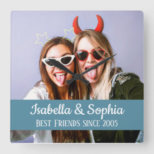 Reloj Cuadrado Best friends forever modern BFF photo