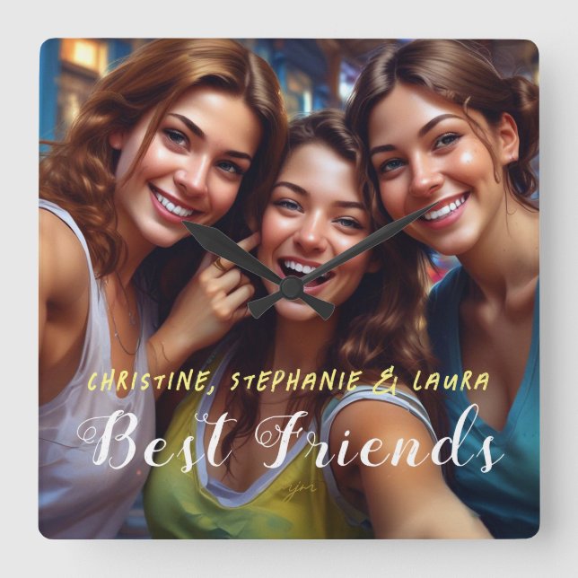 Reloj Cuadrado Bestfriend Selfie (Anverso)