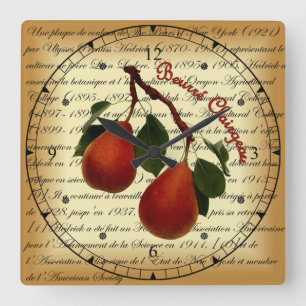Reloj Cuadrado Beurré Clairgeau Pear ~ Ulysses Prentiss Hedrick ~