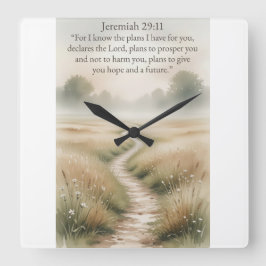 Reloj Cuadrado Bible Jeremiah 29:11 Christian Wall Clock