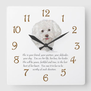 Reloj Cuadrado Bichon Frise Keepsake FEMALE