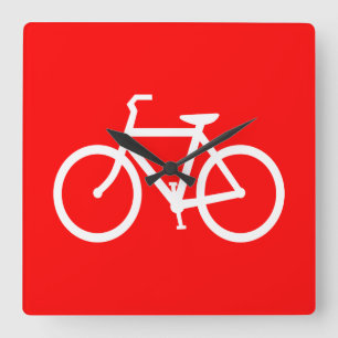 Reloj Cuadrado Bici roja y blanca