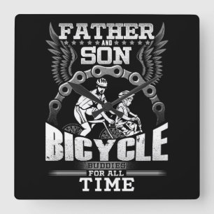 Reloj Cuadrado Bicicleta del hijo del padre