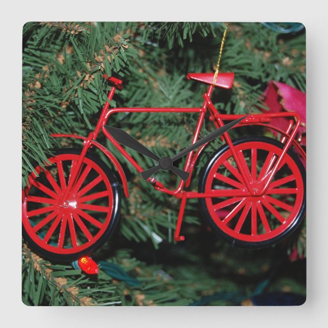 Reloj Cuadrado Bicycle ornament on a Christmas Tree (Anverso)
