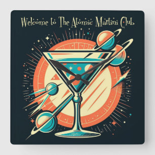 Reloj Cuadrado Bienvenido al Atomic Martini Club Space Age