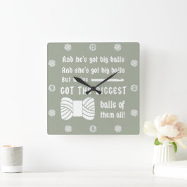Reloj Cuadrado Big Balls of Yarn ・ Crochet Craft Room {Dark}