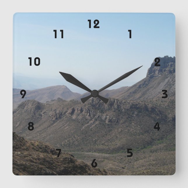 Reloj Cuadrado Big Bend Mountain View (Anverso)
