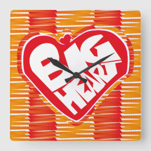 Reloj Cuadrado Big heart/Corazon Grande love by Masanser pixelat
