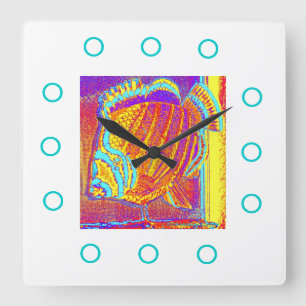 RELOJ CUADRADO BIG ORANGE FISH CLOCK