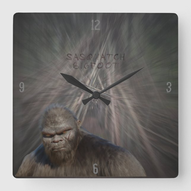RELOJ CUADRADO BIGFOOT SASQUATCH PORTRAIT (Anverso)