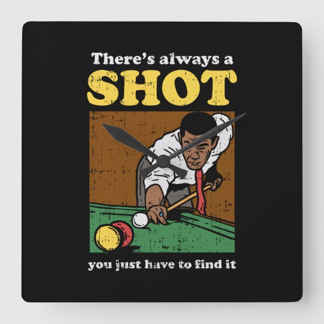 Reloj Cuadrado Billiard Snooker Retro (Anverso)