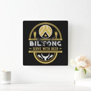 Reloj Cuadrado Biltong Y Cerveza