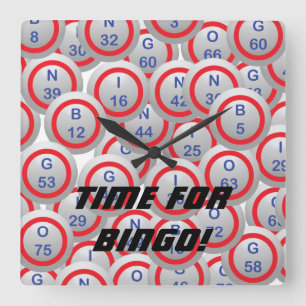 Reloj Cuadrado Bingo Balls