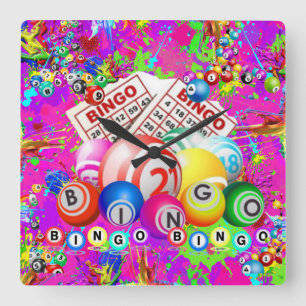 Reloj Cuadrado BINGO BINGO Splattered Paint CBDOilPrincess